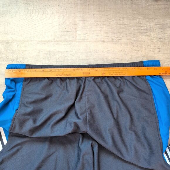 Vintage Adidas 00s Style Streetwear Athletic Shorts Thick EUC Y2K Blue Black XL - Picture 4 of 6
